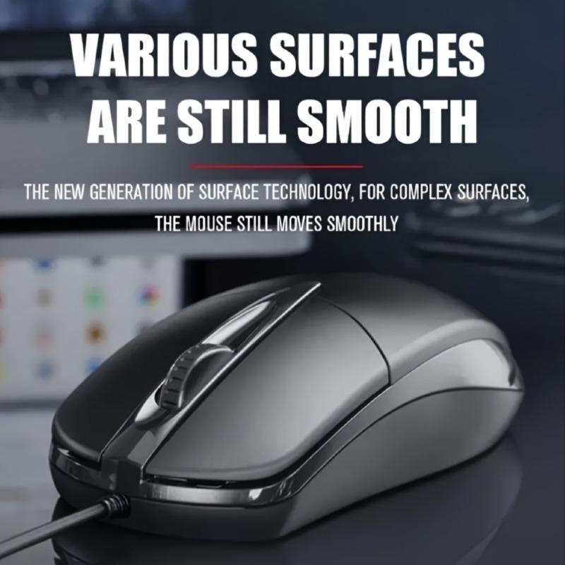 USB Optical Wired Mouse Laptop Home Office Mouse Anti Slip Roller 3D 1200DPI Game Mouse Computer Additions for PC Notebook Desktop General Mouse