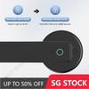 TUYA Smart Fingerprint Door Knob Lock with Key Digital Password Door Lock for Bedroom Wooden Door