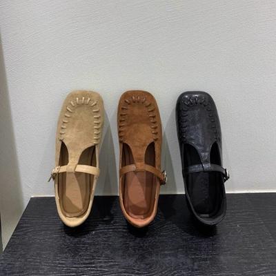 Jesienne retro zamszowe buty Mary Jane z lekkim wycięciem, zapinane na jedną klamrę, pojedyncze buty, buty typu lazy, wszechstronne, z miękką podeszwą, szpiczaste buty damskie