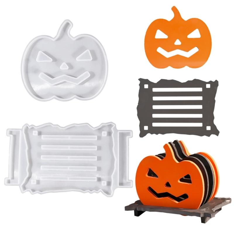 Pumpkin Coaster Silicone Mold For Baking Crafting Art Halloween Home Decoration With Easy Releases Designs