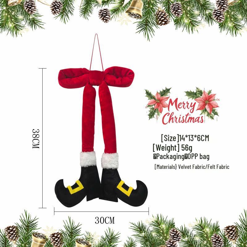 Christmas Elf & Santa Claus Leg Ornaments for Car or Tree - New Year & Holiday Decor