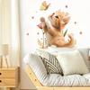 Adorable Orange Kitten with Butterfly Wall Stickers, Self-Adhesive Decor for Bedroom Living Room Home Background Decoration