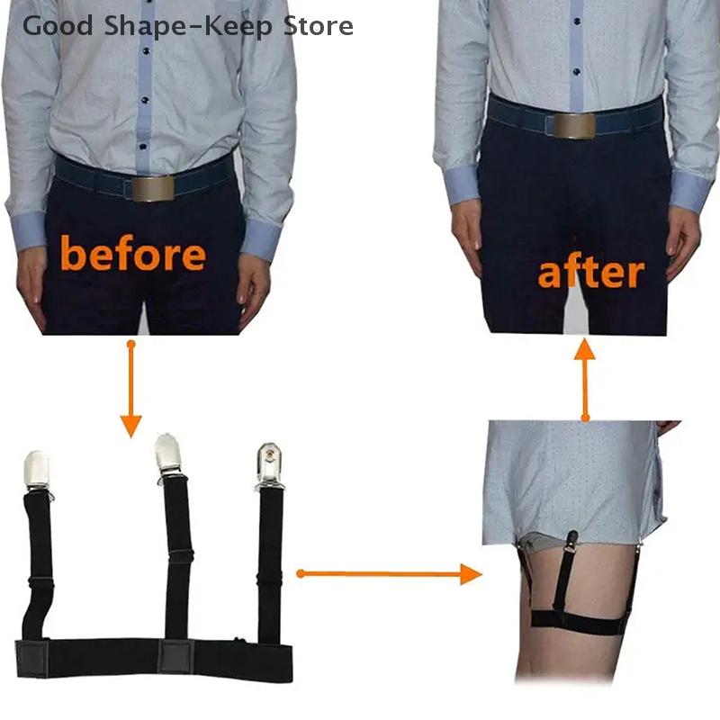 Men Fashion Elastic UniformShirt Braces Shirt Stay Belt With Non-slip Locking Clips Gentleman Leg Thigh Suspender Garters Strap
