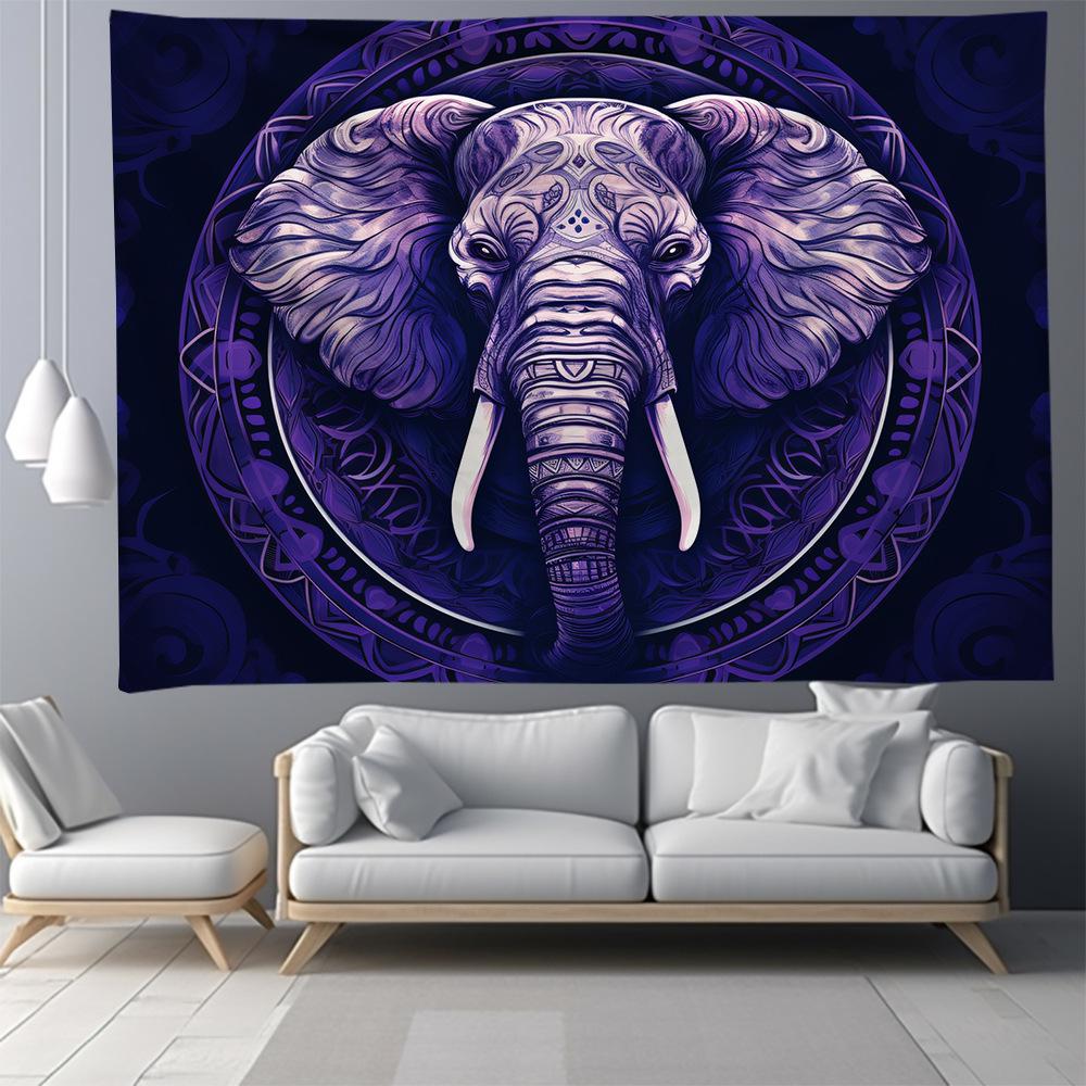 Elephant Series Room Tapestry: Animal Design Wall Hanging for Living Room Decor