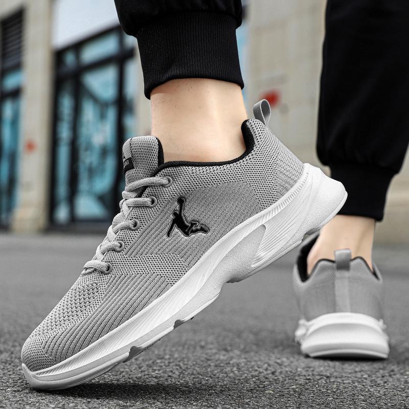 

Ultra-light foreign trade Putian men s shoes summer and autumn fly-woven breathable mesh shoes popcorn soft sole comfortable casual sports shoes 45 серый