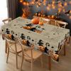 Halloween Cat Pumpkin Spider Web Rectangle Tablecloth for Table Decor Gothic Vintage Kitchen Dining Table Cloth Halloween Decor
