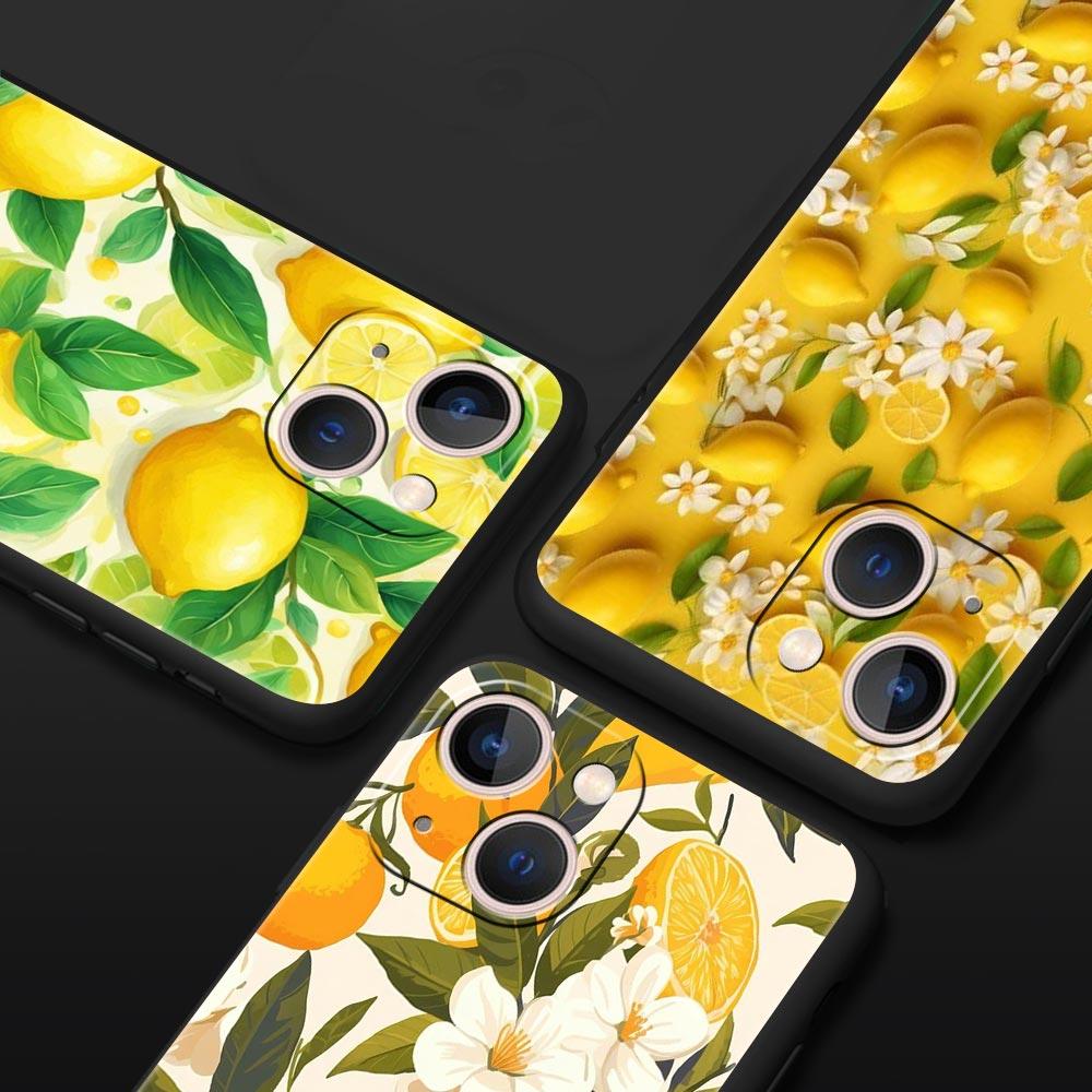 Summer Fresh Fruit Lemon Print Phone Case Cover for iPhone 17 16 15 14 13 12 11 Pro Max 17 Air Plus Shockproof Soft TPU Shell