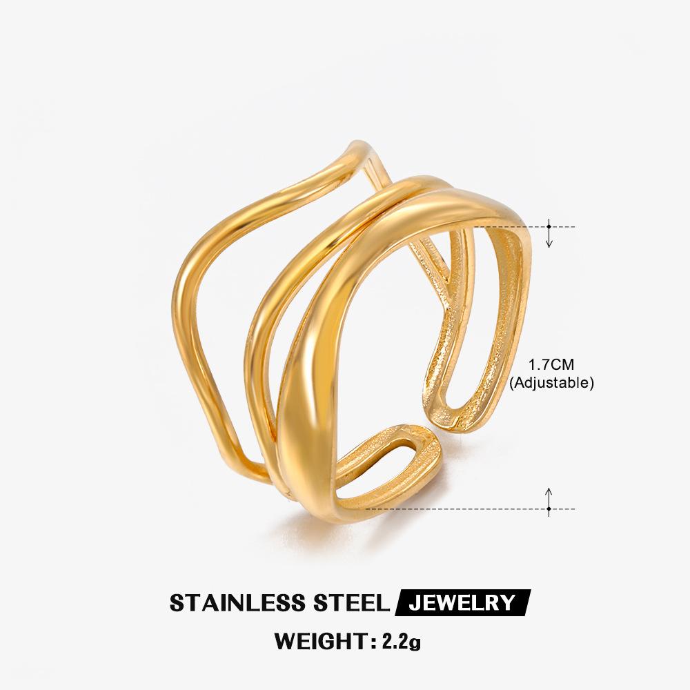 Lats Fashion Geometric Open Ring Stacked Irregular Ring For Women Party Festival Accessories