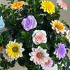 Yousheng 5Pcs Fake Flower Insert Weather-Resistant Resin Artificial Flower Stress-Relief Indoor Outdoor Home Garden Ornament