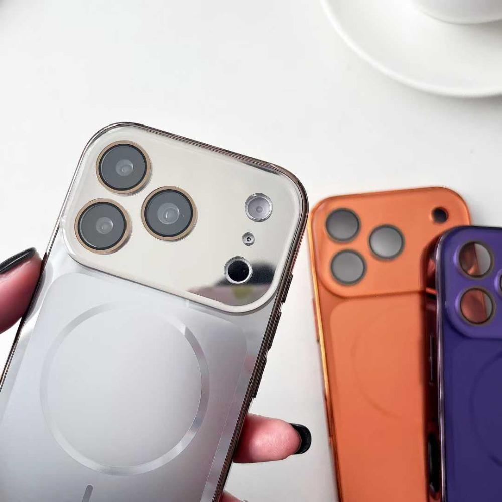 Luxury Matte Plating For Magsafe Magnetic Laser Camera Case for iPhone 17 Pro Max 16 15 14 13 Wireless Charging Protection Cover