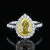 SACE GEMS Classic Water Droplets Shape Luxury Yellow Zircon Ring Ladies Jewelry Wedding Promise Party Gift