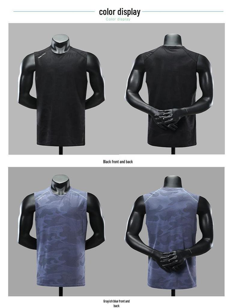 Men's Quick-Dry Sleeveless Sports Tank for Summer Training and Basketball