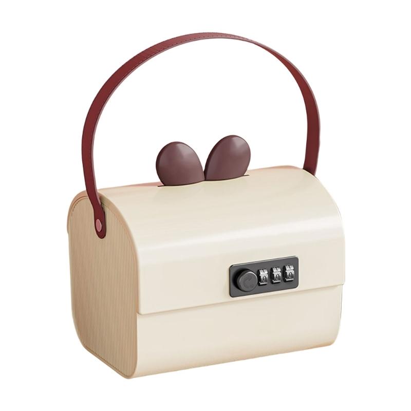 

Vintage Style Treasure Box with Lock Sturdy Storage Holder for Storing Trinket and Accessory for Children and Adults білий