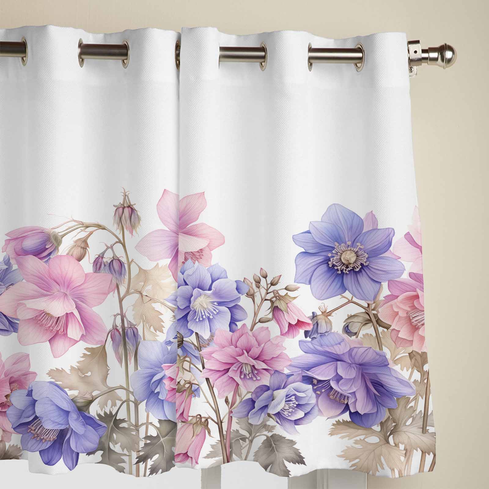 Весенние цветы акварель деревенские оконные шторы для гостиной роскошные занавески — фото 3