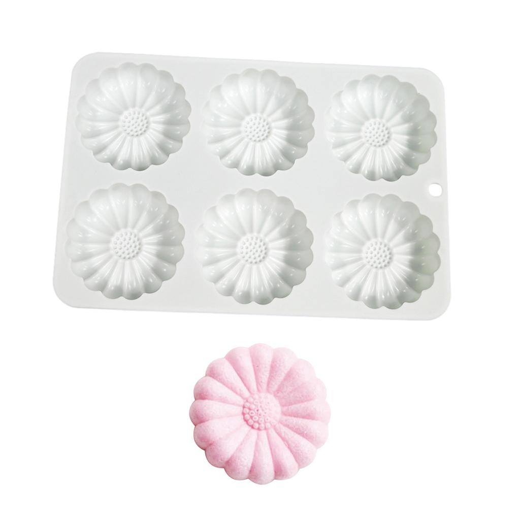 6-Cavity Flower Shape Silicone Mold Fondant Mousse Cake Mold DIY Pastry Chocolate Mold Baking Decorating Tool Nonstick