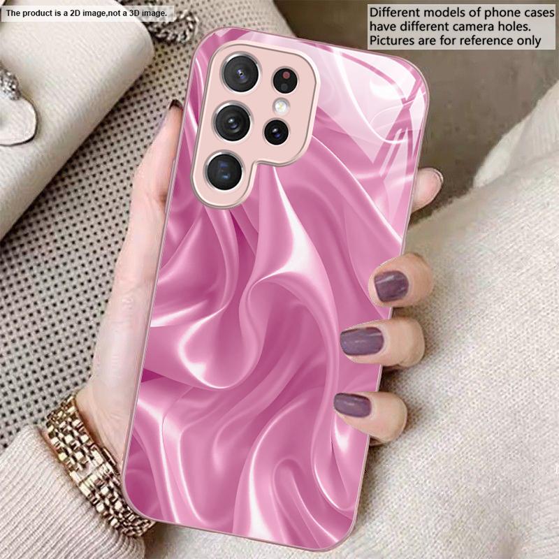 The golden silk of waves For Samsung S26 S22 S8 S9 S10 S20 Ultra S21 Pro S22 Plus S23 FE S24Ultra S25 Edge S24+ Glass Phone Case