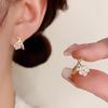 Adjustable Korean Style Zirconia Rhinestone Flower Stud Earrings for Women - High-End, Versatile, Simple, Sweet Design.