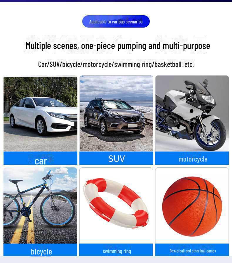 Tragbare kabellose Luftpumpe mit intelligentem Digitaldisplay für Autos und Fahrräder