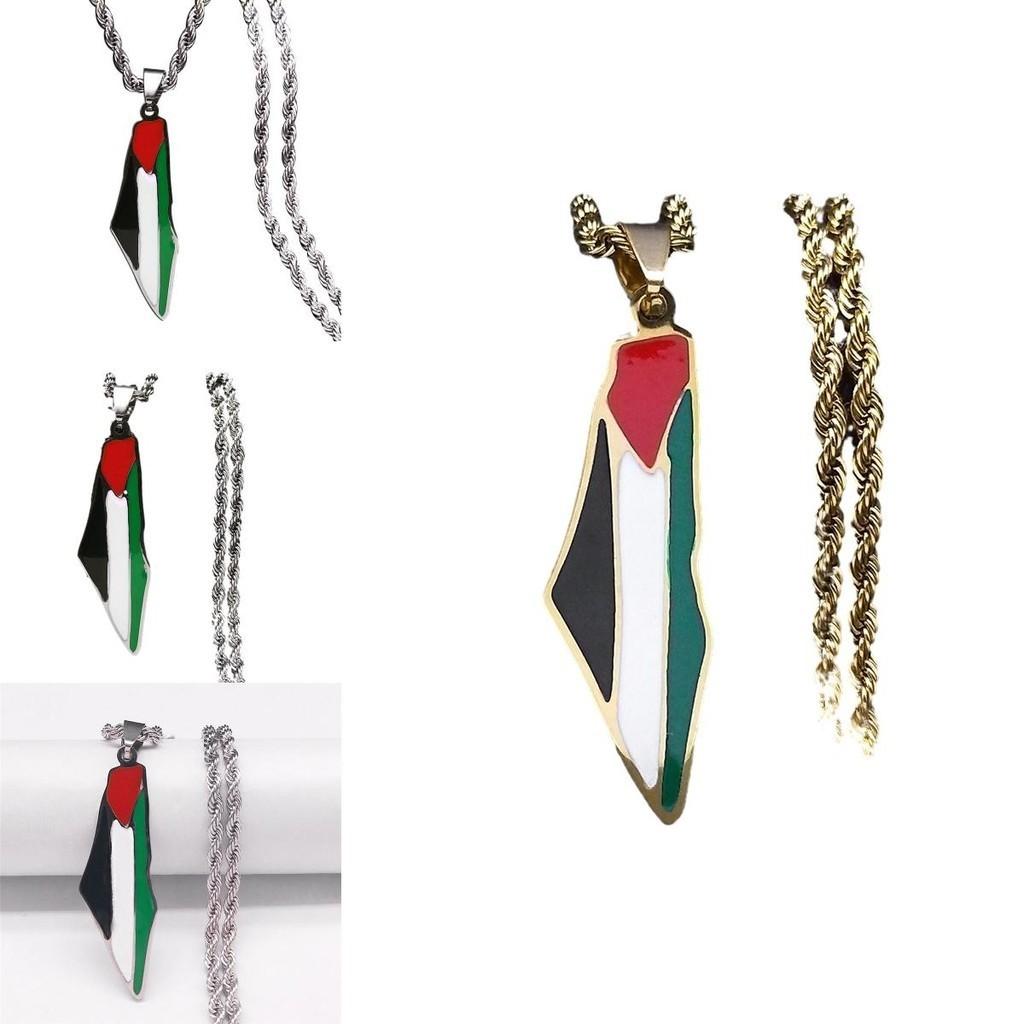 Stainless Steel Fashionable Map Pendant Necklace For Cross-border E-commerce