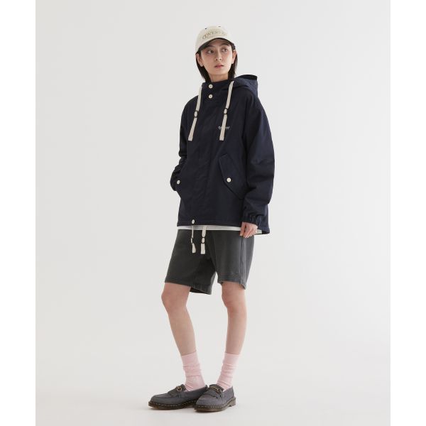 Covernat Minimalist Fashion Hooded Zip Long Sleeve Jacket Unisex jackets Deep-Navy-Blue CO2501JK06DN