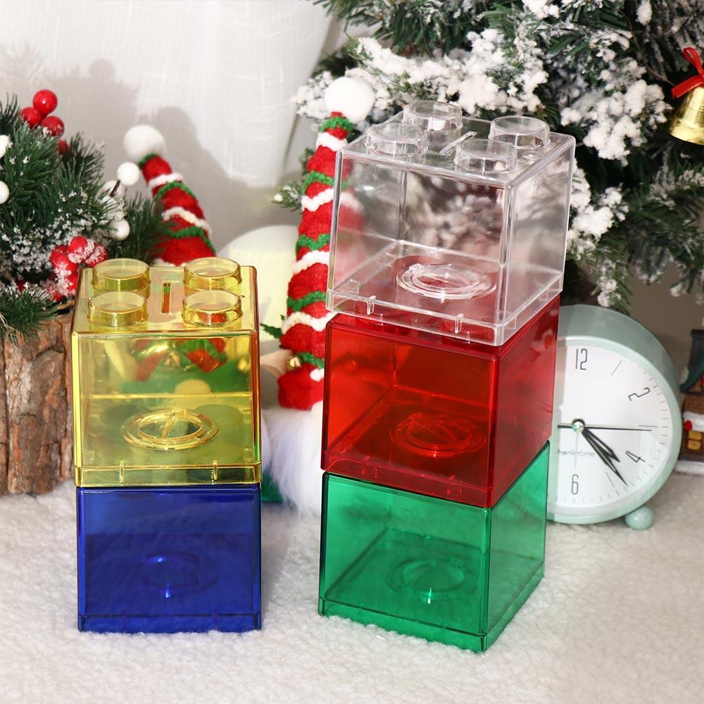 Transparent Kids Boy Girls Piggy Bank Toy Gift Cash Coin Bank Storage Box Building Block Coin Box Money Saving Box