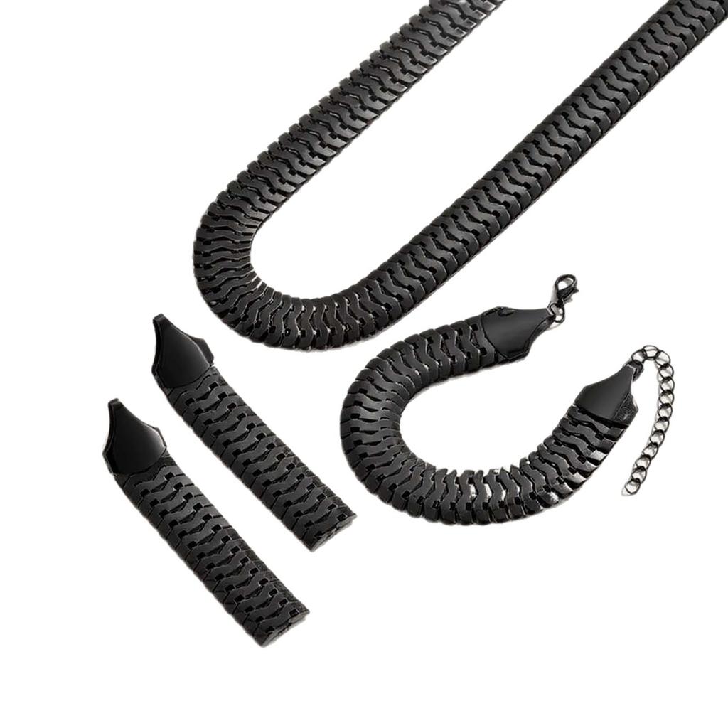 Klasický styl náhrdelník, náramek, náušnice, kombinace šperkového setu, vhodné pro každodenní ležérní všestranné dámské doplňky