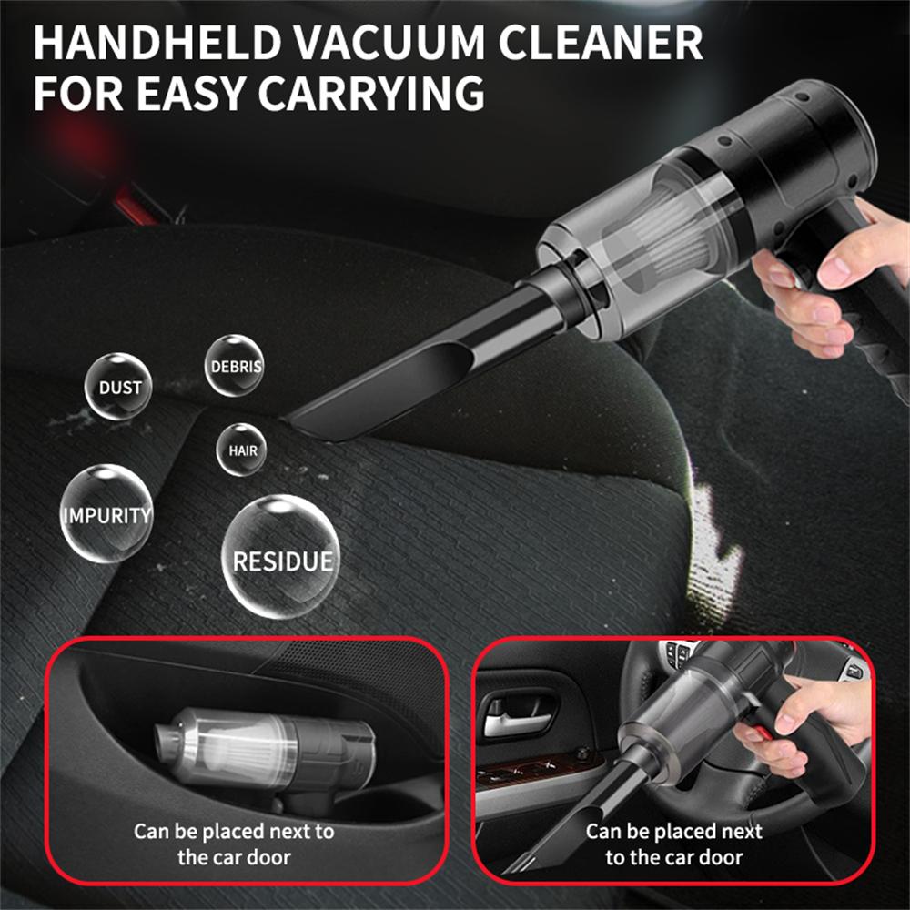Handheld Vacuum Cordless High Power 15000PA Compressed Air Dust Collector Mini Portable Car Vacuum Cleaner Hairdryer