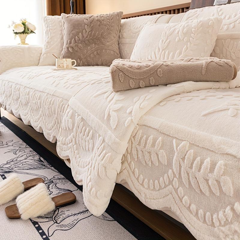 Толстая искусственная кроличья шерсть теплая зимняя диванная подушка плюшевый нескользящий чехол для дивана подходит для домашних животных можно стирать в стиральной машине подходит для гостиной спальни 1689₽