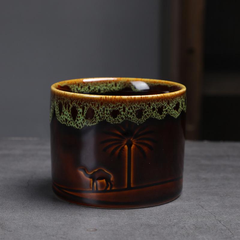 Japanese Style Ceramic Kiln Change Coffee Mugs Creative Retro Home Office Breakfast Couple Milk Tea Cups Drinkware Water Cup