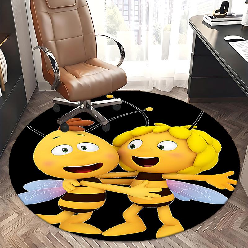 Bee Friends Chair Mat - Round Carpet for Home Decor
