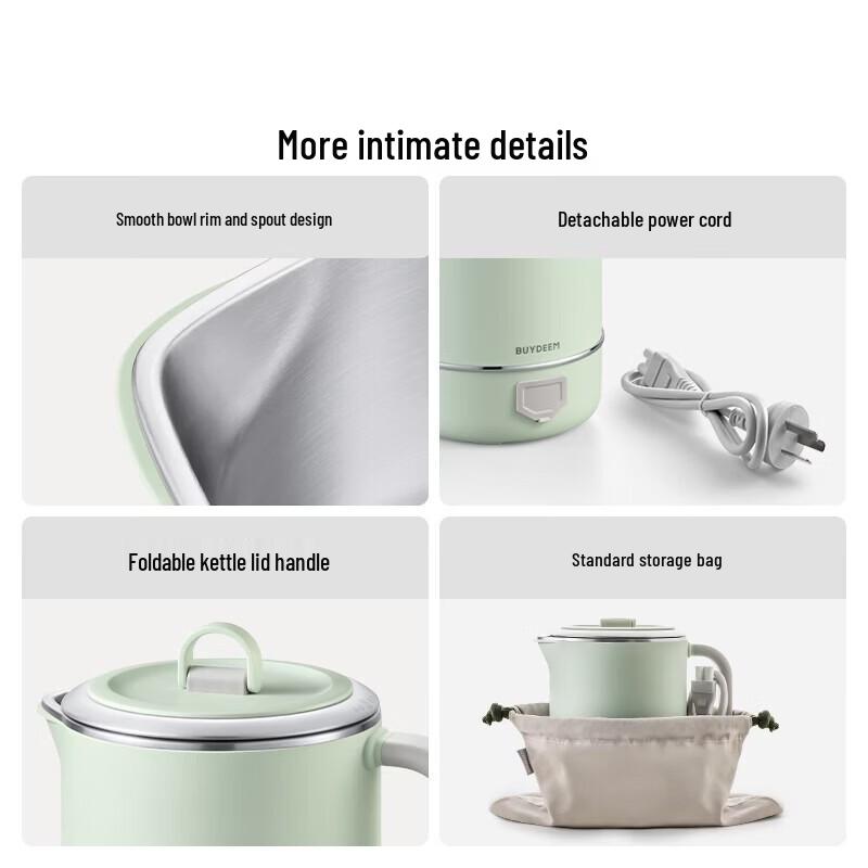 Buydeem 0.6L Portable Electric Kettle with Temperature Control