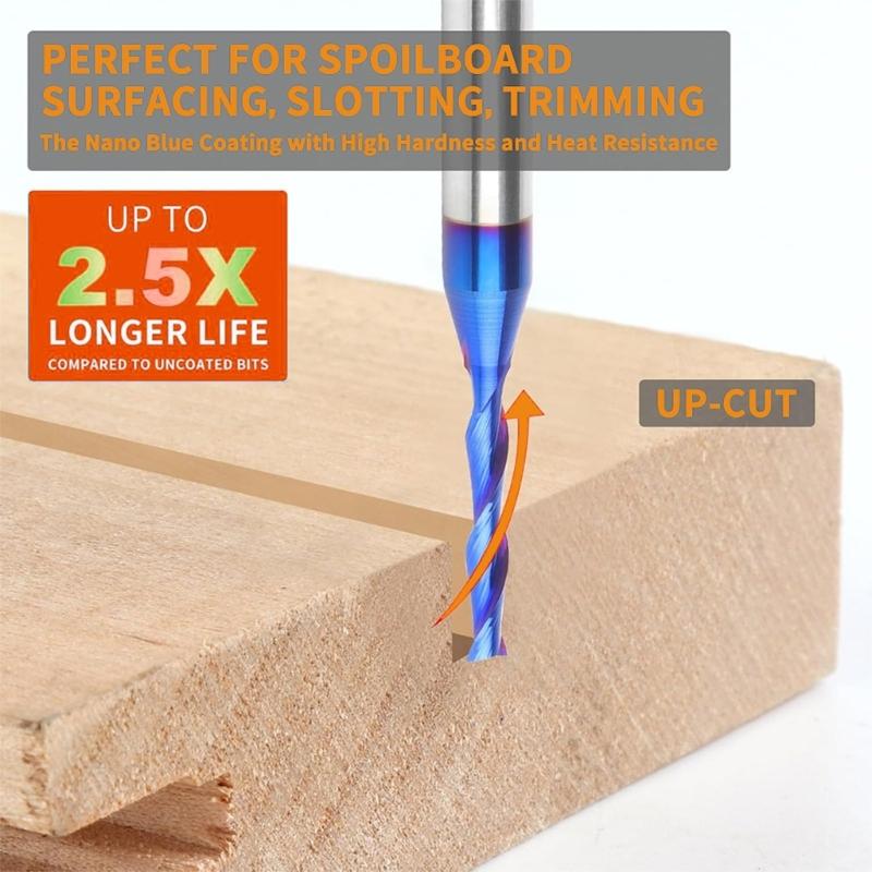 Hochleistungs-Gravierfräser-Bit-Set mit verschiedenen Profilen, 1/4-Zoll-Schaft für Holz, Kunststoff, Verbundwerkstoffe
