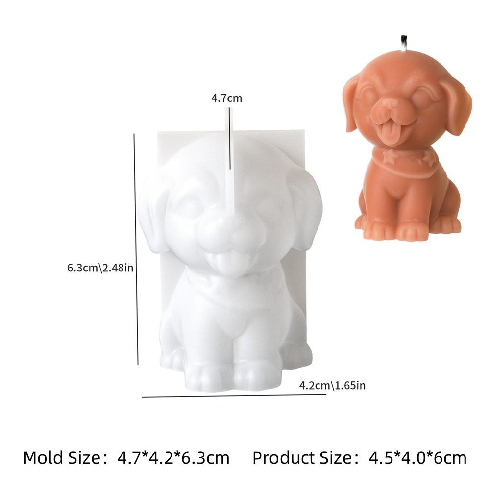 3D Cute Animal Little Dog Candle Silicone Mold DIY Pet Dogs Scented Candle Resin Soap Making Molds Fondant Cake Chocolate Mould