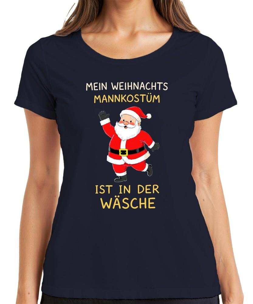 Santa Claus Costume In Laundry Christmas Santa Funny Ladies TShirt S