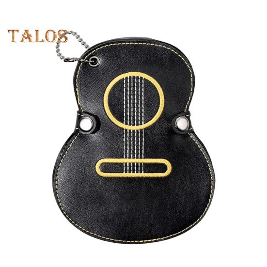 

Чехол для медиаторов в форме гитары, держатель для медиаторов, брелок с 17 слотами, чехол из искусственной кожи для хранения медиаторов, подарки для гитаристов и музыкантов чёрный