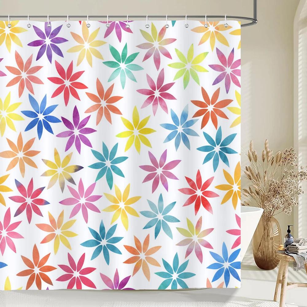 Waterproof Polyester Colorful Shower Curtain Modern Color Print For Bathroom Curtain Long 180*200Cm Shower Curtains Cortina