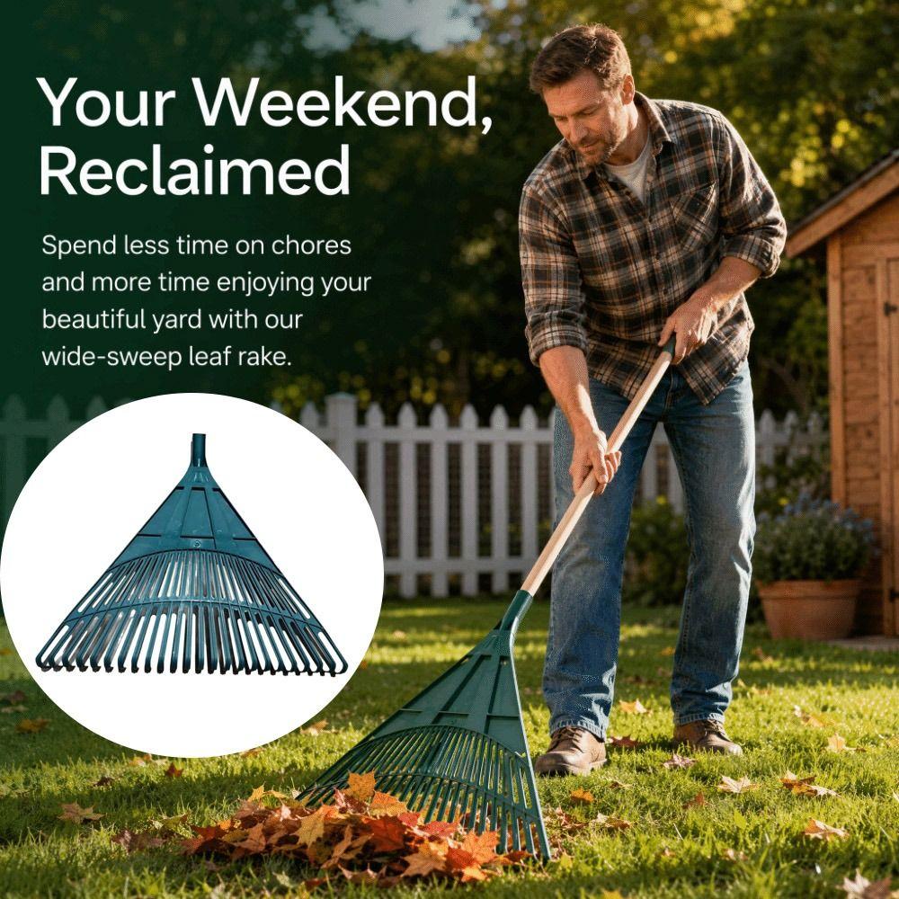 Compost Mixing Plastic Grass Rake High Strength High Hardness Leaf Rake Small Shrub Portable Compact Yard Rake Lawn Cleaning