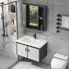 Luxury Space Aluminum Bathroom Vanity with Integrated Ceramic Basin for Compact Spaces