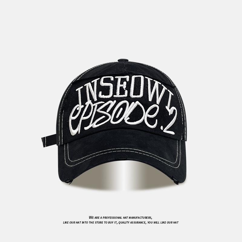 

Letter embroidered baseball cap, wide brim, small face hat, big head circumference, versatile sunshade cap, men adjustable (54-58cm)