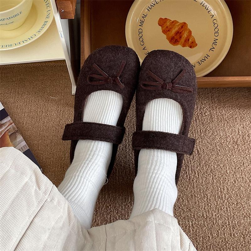 

Бантик фея ветер пушистые туфли женская одежда осень и зима новый теплый маленький человек бархатные бобы хлопковые туфли 40 темно-коричневого