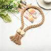 Easy Use Curtain Clips 1Pc Boho Magnetic Tieback, Twisted Rope Wooden Bead Decorative Fasteners Holders, Drapery Holdbacks for Bedroom