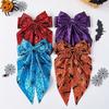 Gothic Spider Web Hair Bow Spring Clip Halloween Scrunchie Fashion Pumpkin Hair Clip  Cosplay