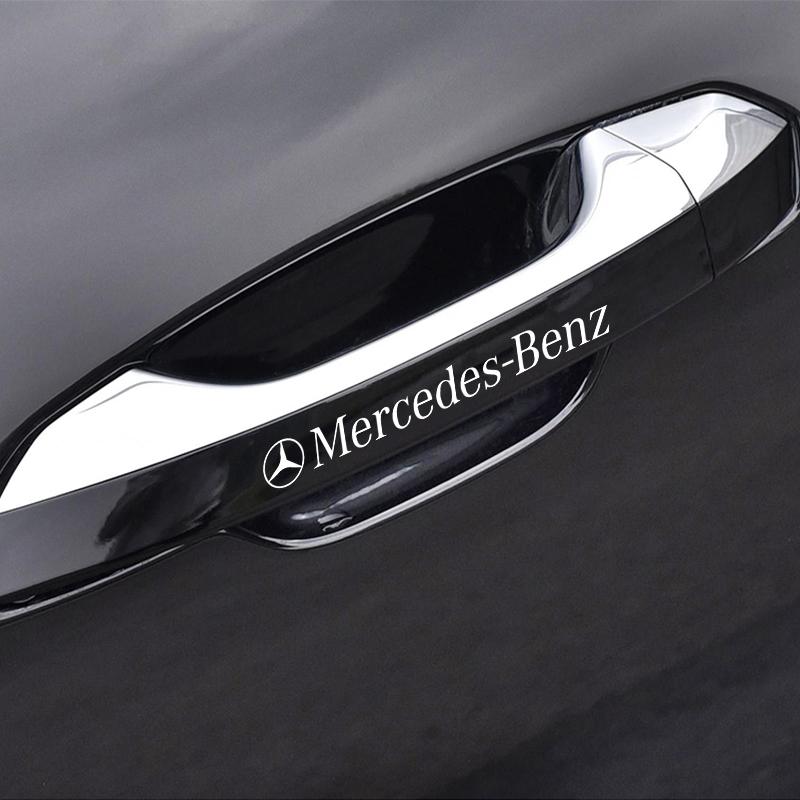 4Pcs Car Door Handle Stickers Tire Rear View Mirror Decals For Mercedes-Benz AMG C500 C200 C300 A B C E GLA CLA GLK GL ML GLE W204 W205 W211 W212 W213