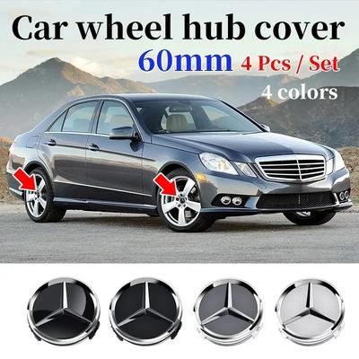 4pcs 60mm Car Wheel Hub Cap Emblem Badge for Mercedes Benz C180 E300 GLC W163 W166 W167 W204 W205 W212 W213 X253 W117 W176 W164