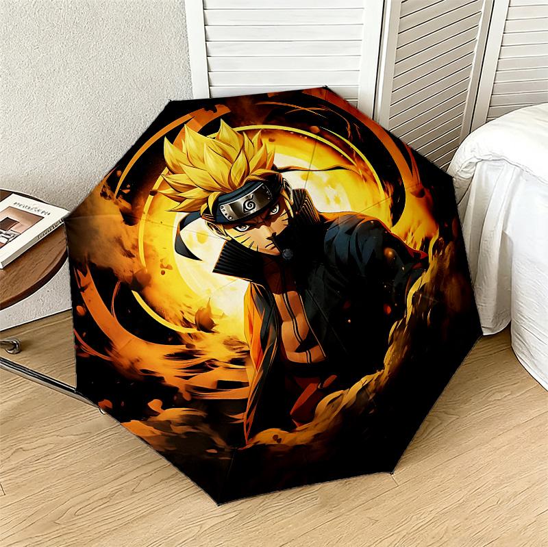 Naruto Power 8 Ribs 3Fold Black Glue Uv Protection Umbrella Sun Protection Rainproof Compact Folding Umbrella For Travel Daily Use C923521