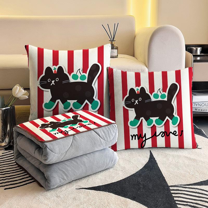 

Зимняя флисовая подушка и складной плед 2 в 1, плюшевая подушка из кристального велюра, мягкий теплый плед для спальни, подарок Pillow 50*50cm