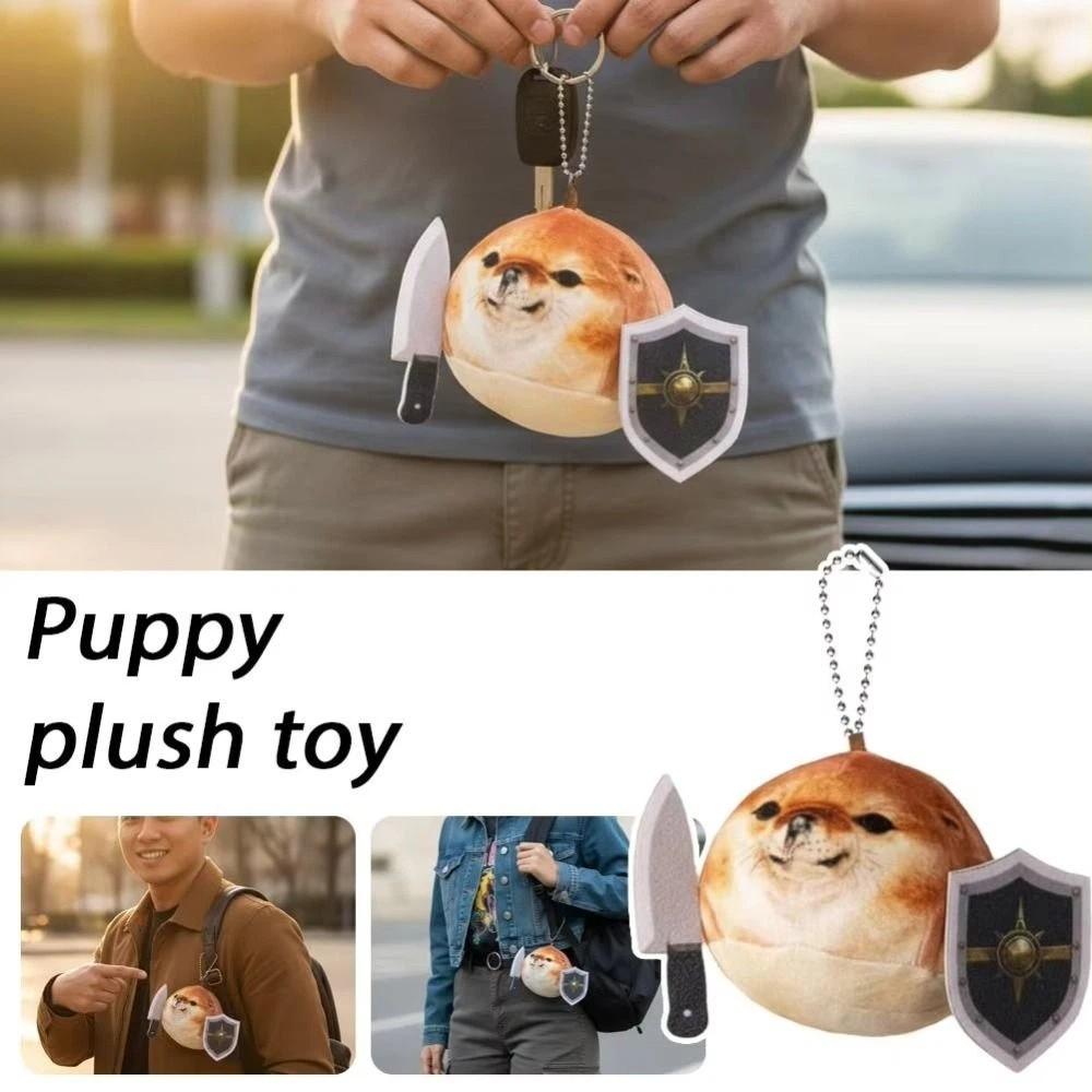 Cartoon Shiba Inu Dog Abstract Toy PP Cotton Shield Dog Plush Keychain Birthday Gift