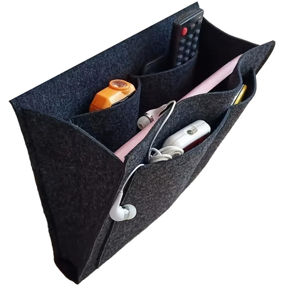 

Felt Bedside Storage Bag Pouch Bed Desk Bag Sofa Tv Remote Control Hanging Caddy Couch Storage Organizer Bed Holder Pockets