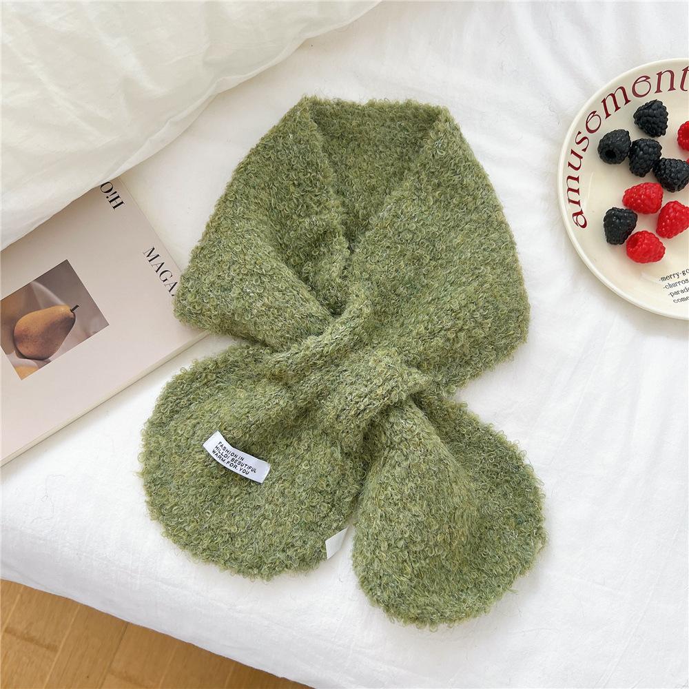 Neuer einfarbiger Schal für Damen im Frühling und Herbst, vielseitiges Band mit Handgelenksschlaufe, modische Dekoration, Nackenschutz für Studenten, kleiner Schal