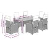 VidaXL Ensemble à Manger de Jardin avec Coussins 7 pcs, Table et Chaises avec Dossier Réglable, Meubles d'Extérieur Patio 3212227